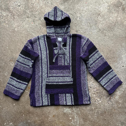 Vintage purple, white and black baja smock