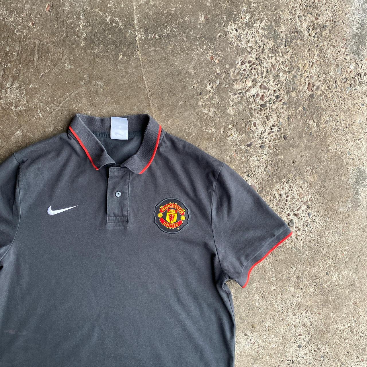 Grey Nike Manchester United Polo Shirt - L