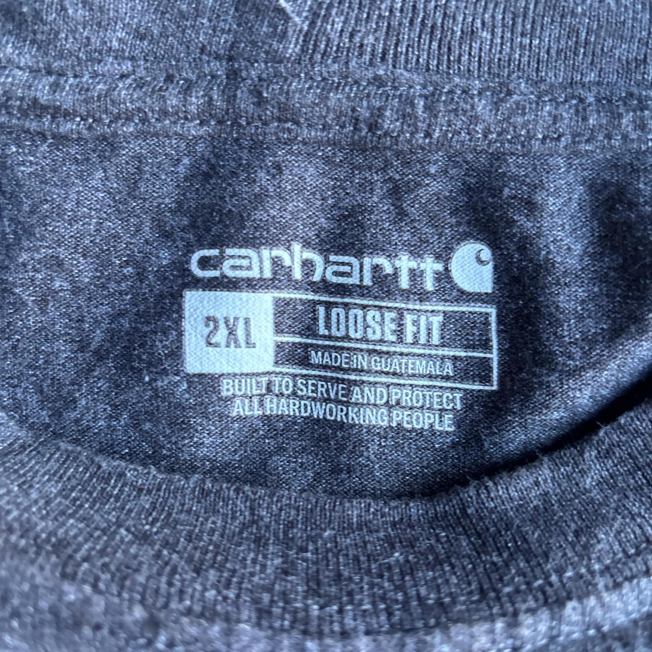 Grey Long Sleeve Carhartt Text Graphic T-Shirt - 2XL