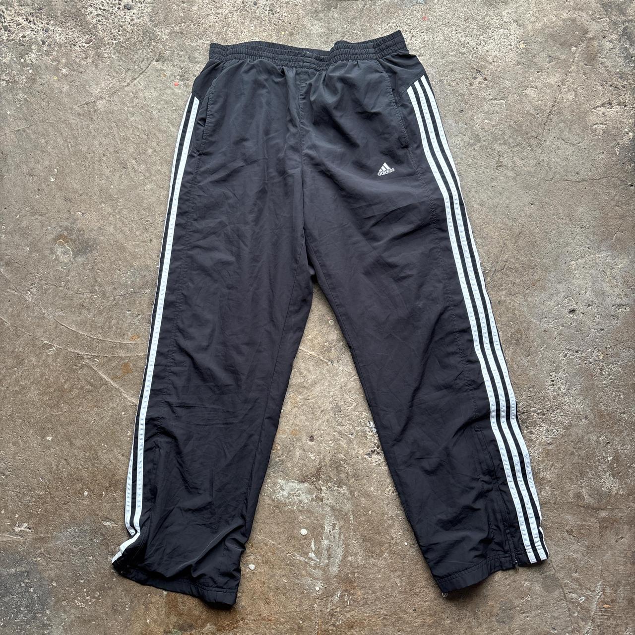 Adidas black and white track pants