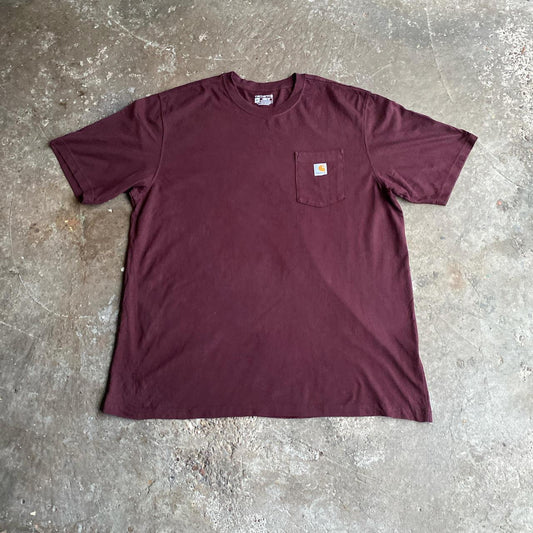 Burgundy Carhartt Pocket T-Shirt - 2XL