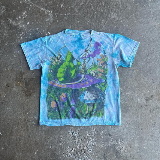 Liquid Blue Alice in the Wonderland Hookah Psychedelic Tie Dye T-shirt