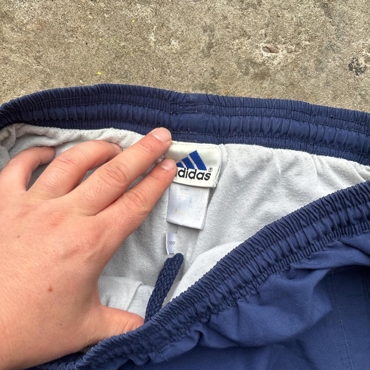 00s navy Adidas track pants with embroidered logo