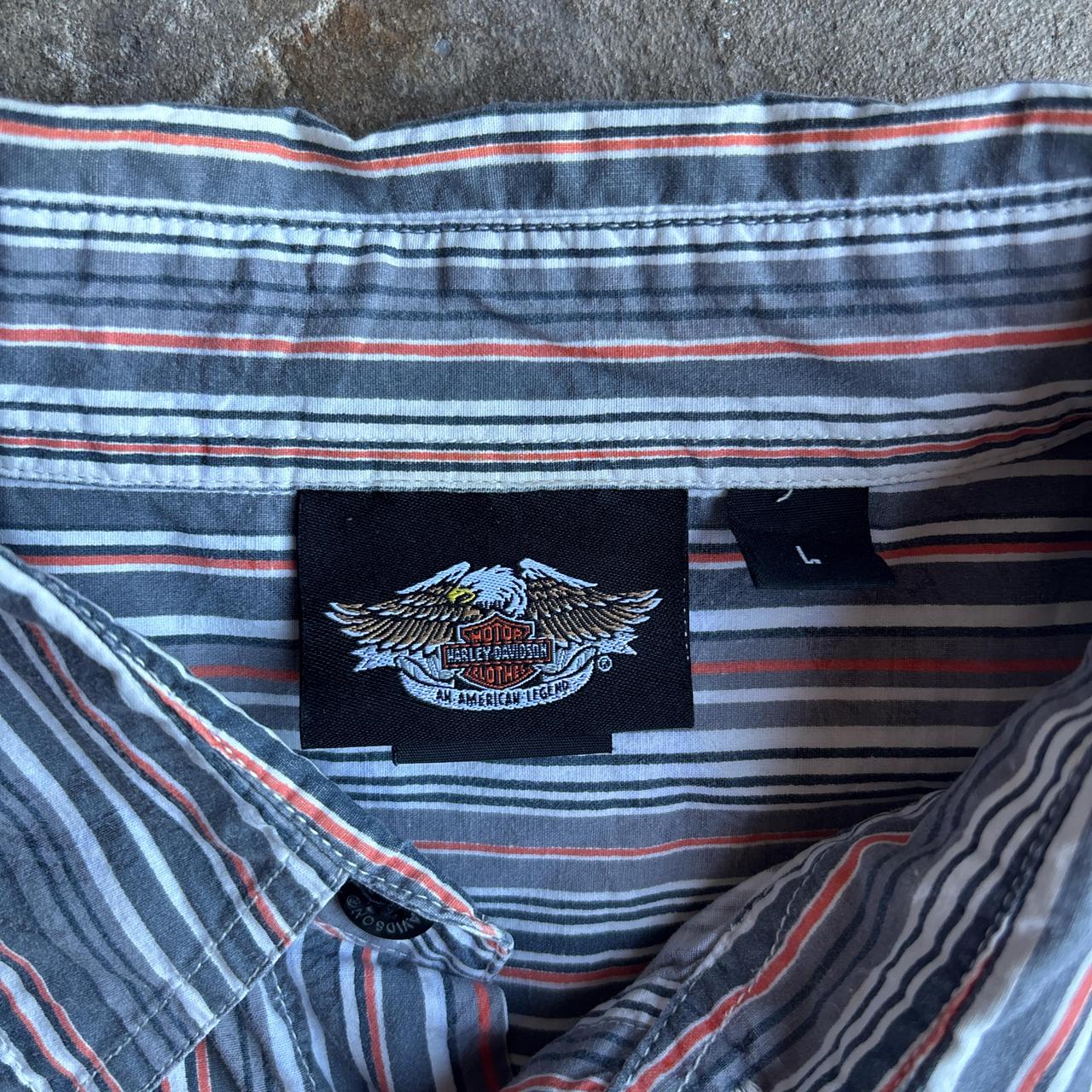 Vintage Harley Davidson Striped Short Sleeve Shirt