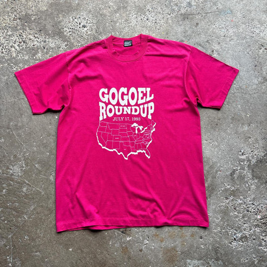 90s pink single stitch graphic tee - XL