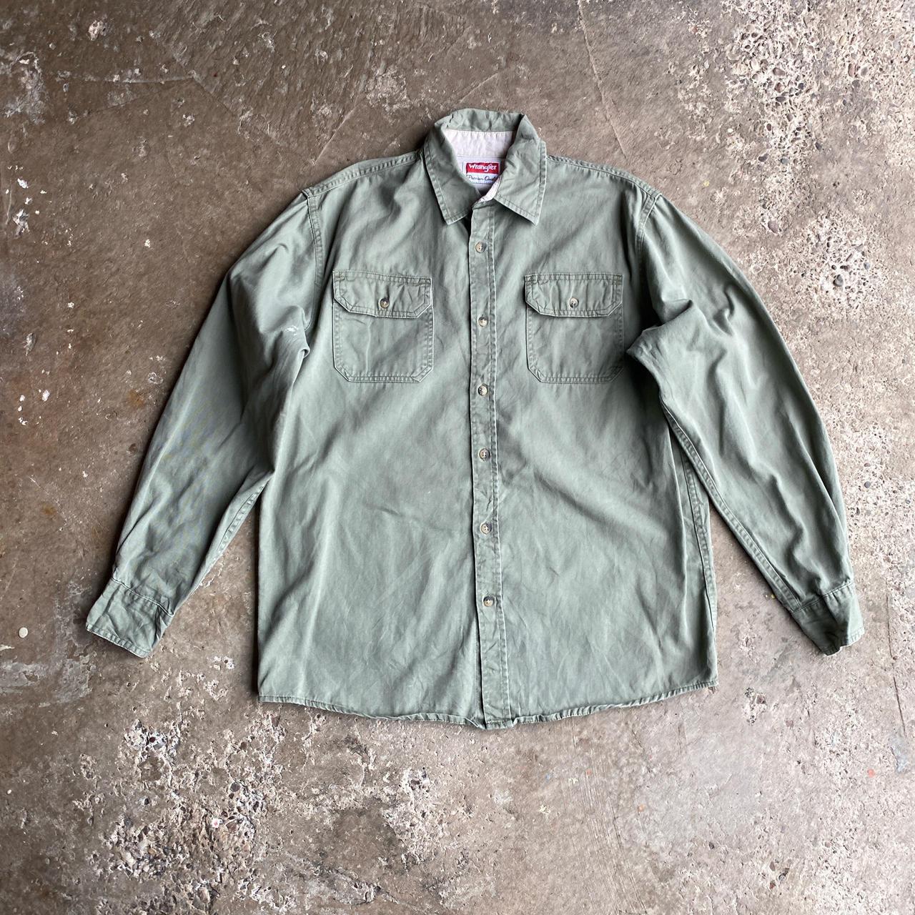 Green Wrangler Cotton Long-Sleeve Shirt - M