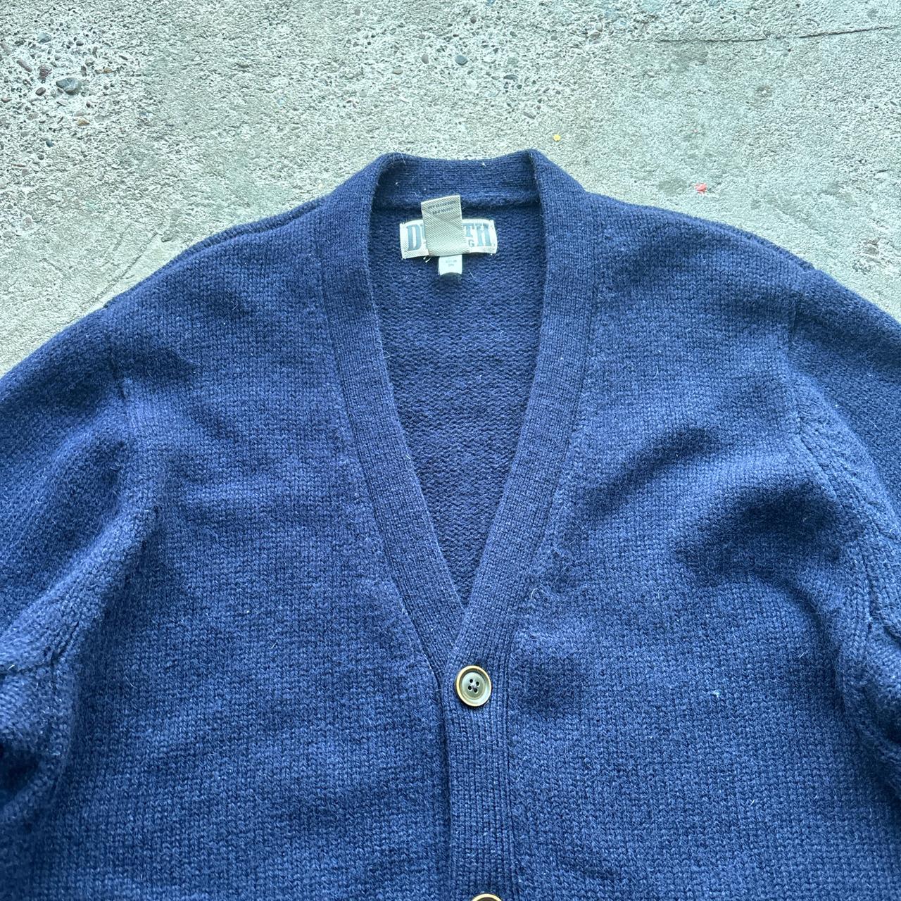 Navy v-neck wool cardigan - L (Tall)