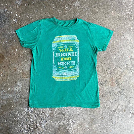 Funny Graphic Green Beer T-Shirt - M