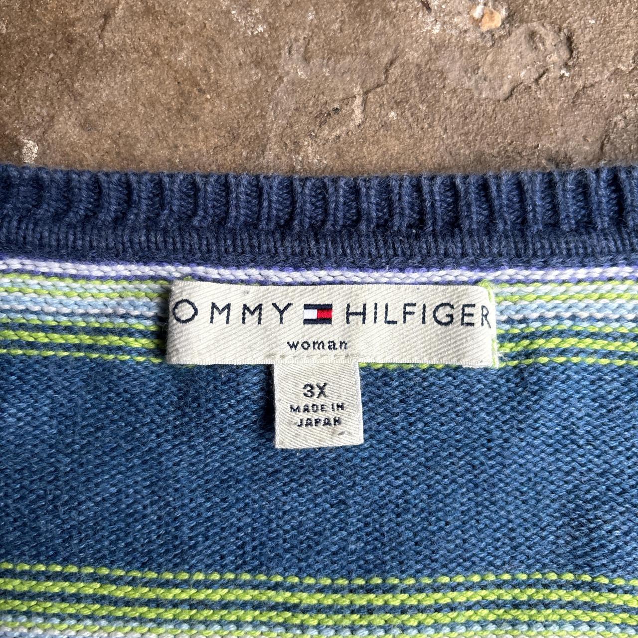 Blue & Green Striped Tommy Hilfiger Sweater - 3XL