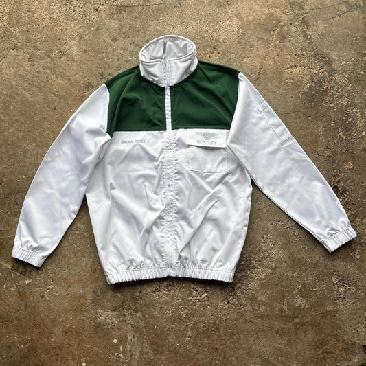 Green and white vintage Bentley worker jacket