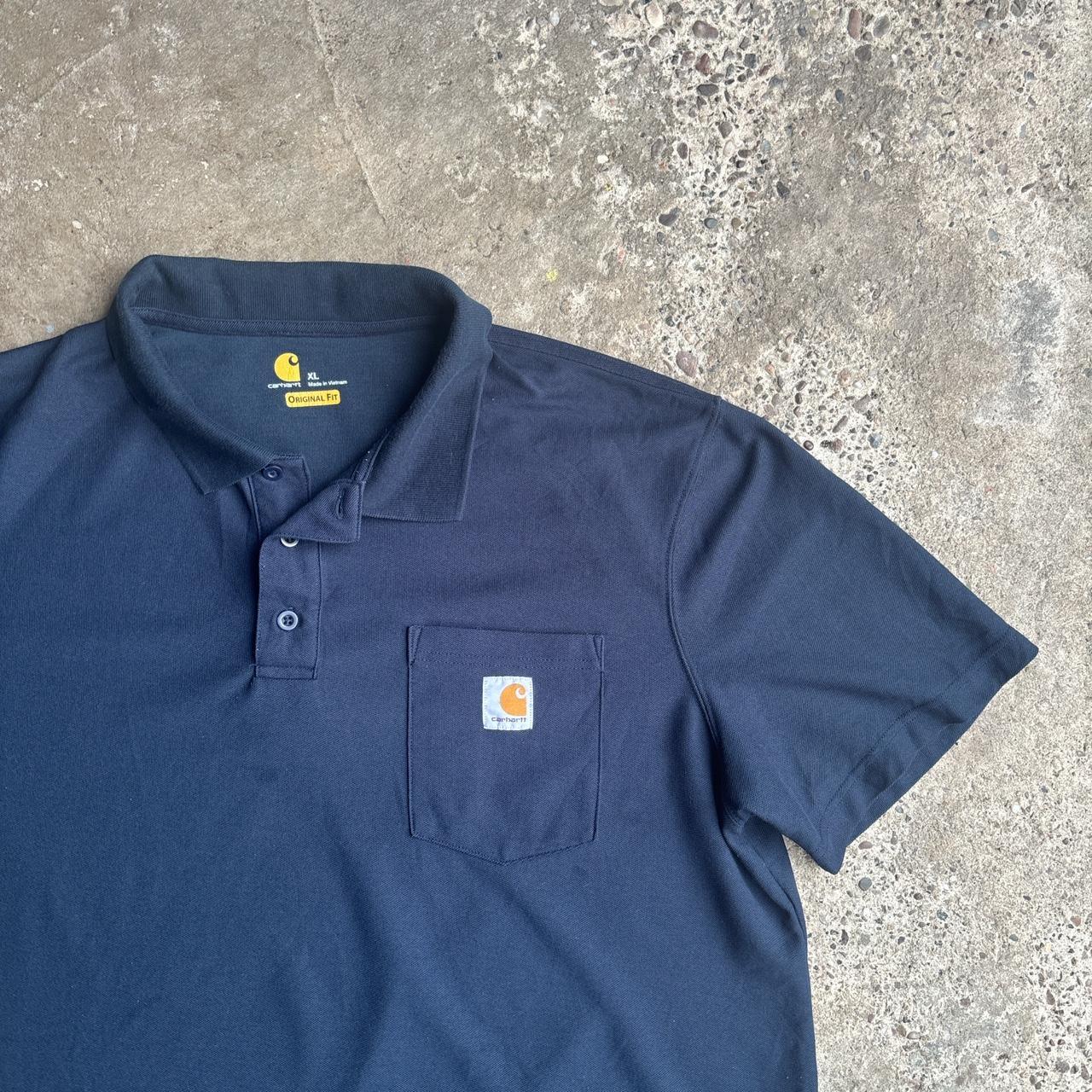 Navy Carhartt Single Pocket Polo Shirt