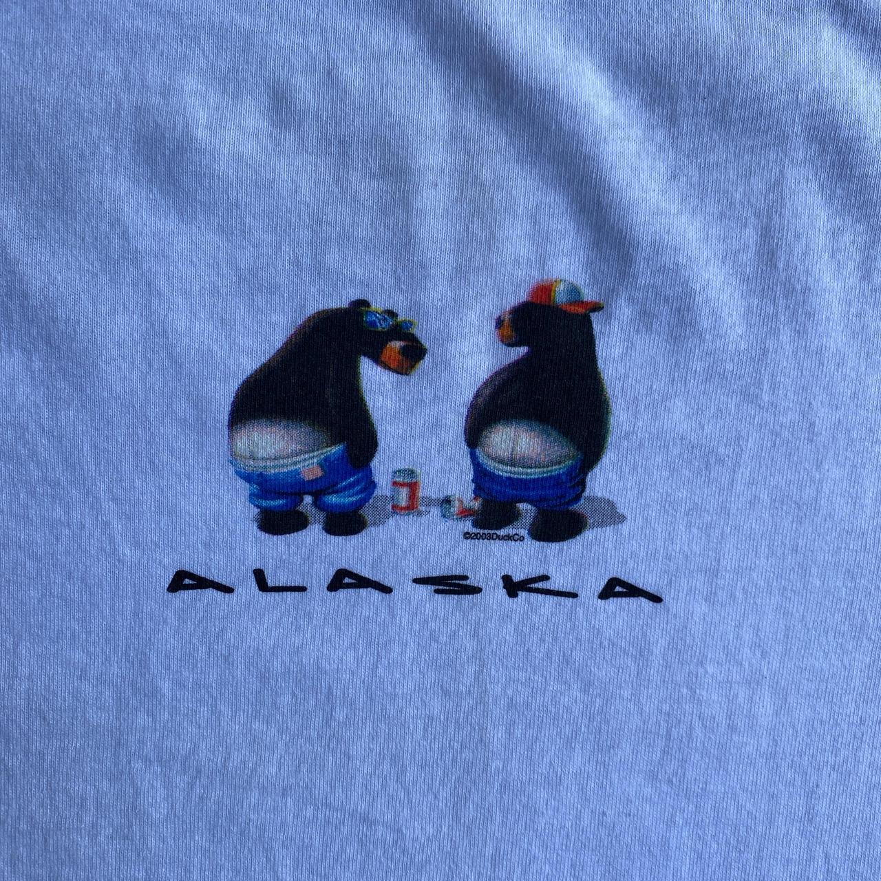 White Alaska Beer Bear Graphic T-Shirt - L