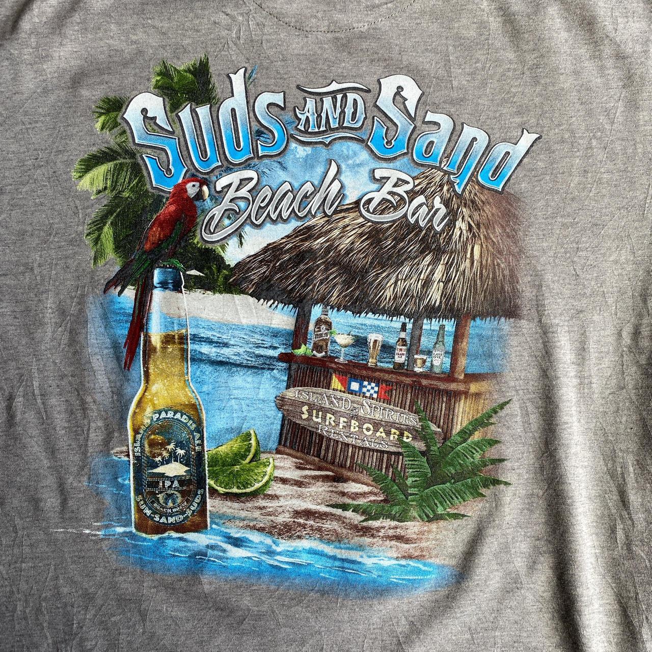 Grey Newport Blue ‘Suds & Sand’ Graphic Bar T-Shirt