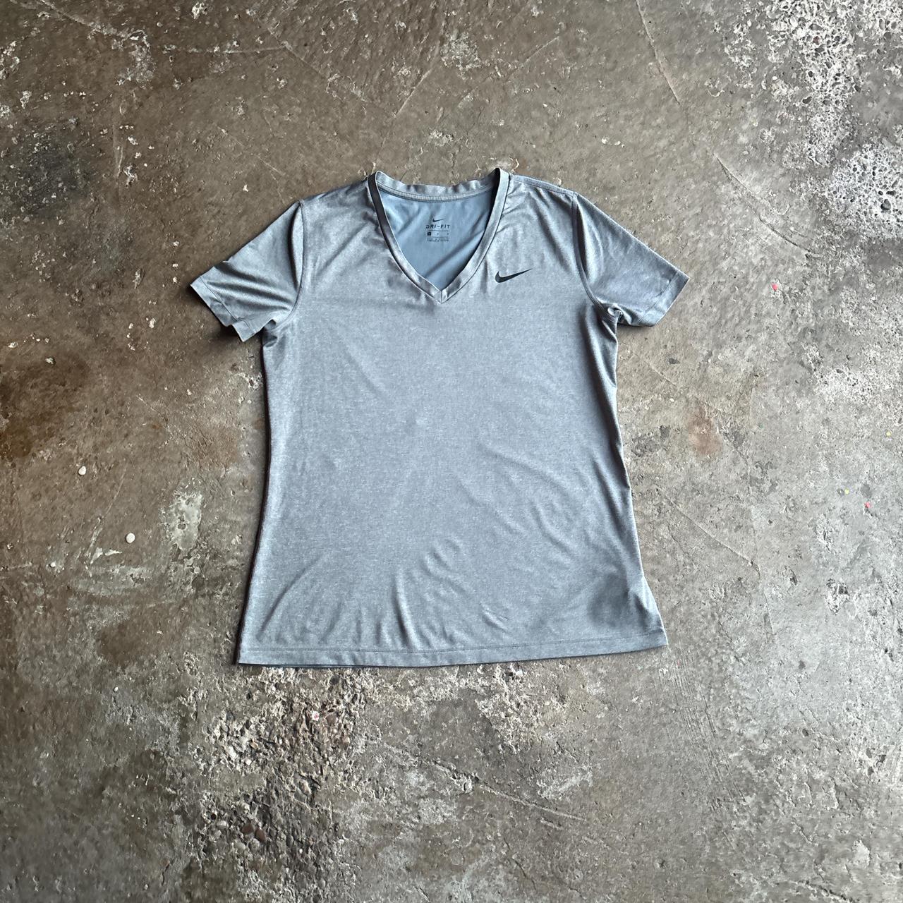 Grey Nike V-Neck Sportswear T-Shirt - L (women’s)