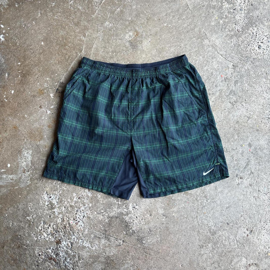 Green & Dark Grey Checkered 00’s Nike Sportswear Shorts