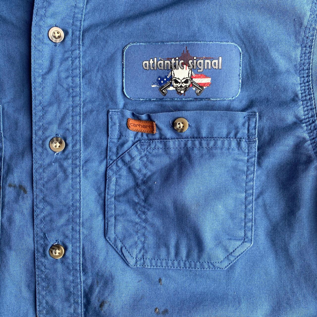 Blue Carhartt Short Double Pocket Sleeve Shirt - M