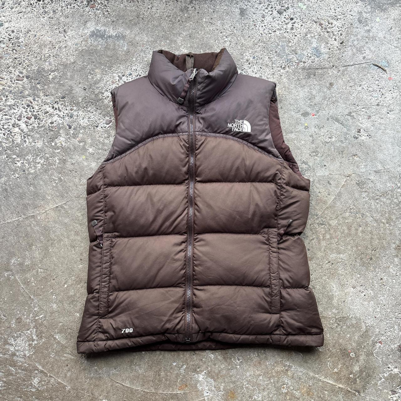Brown The North Face 700 puffer Gilet - M