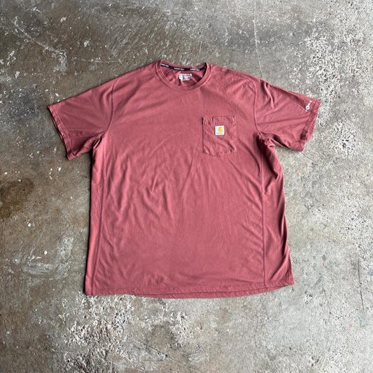 Peach/Red Carhartt Single Pocket T-Shirt - 2XL