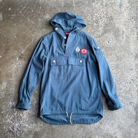 Blue Liverpool ‘Love Follow Conquer” Football Fan Hooded Jacket
