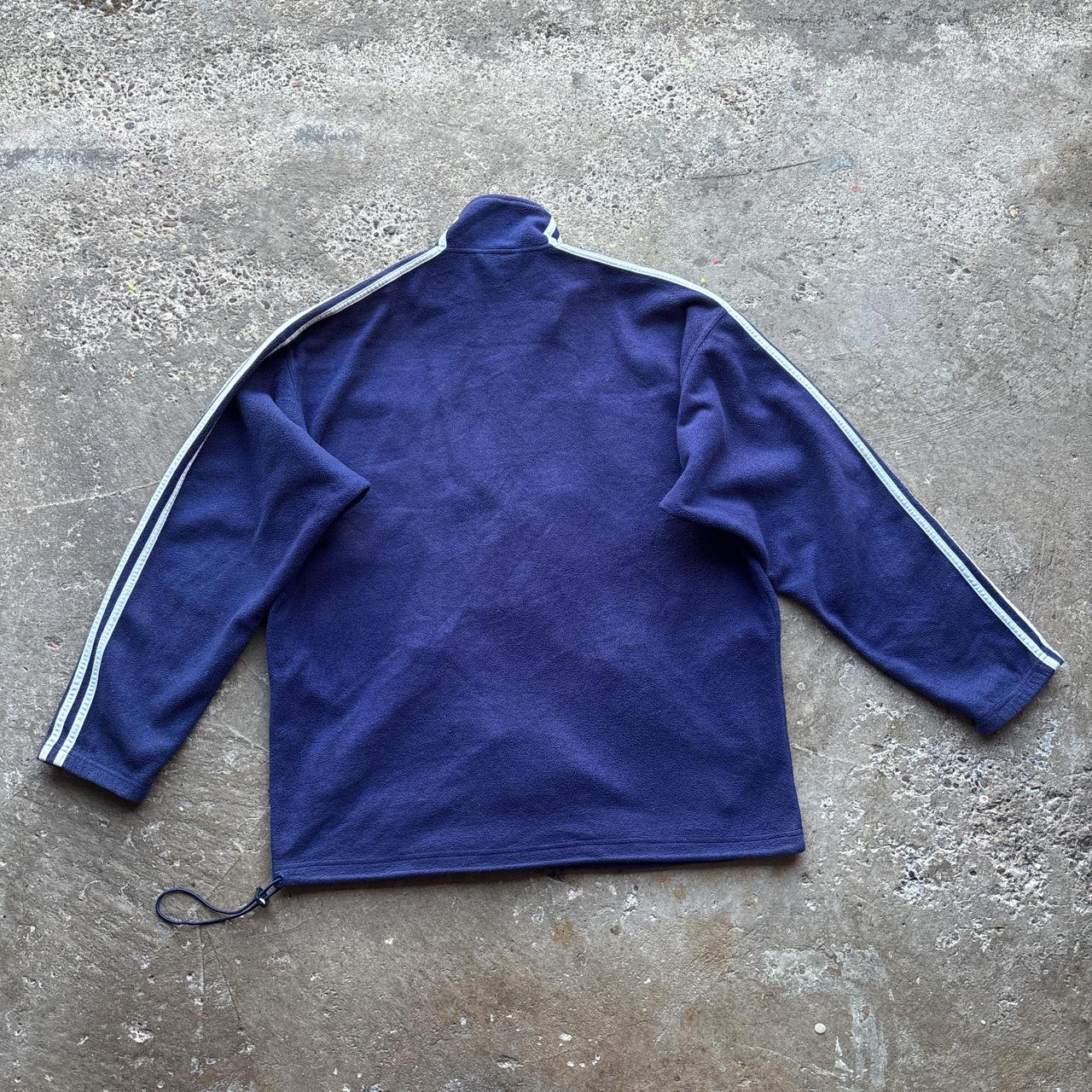 90s Navy and white Adidas fleece - L