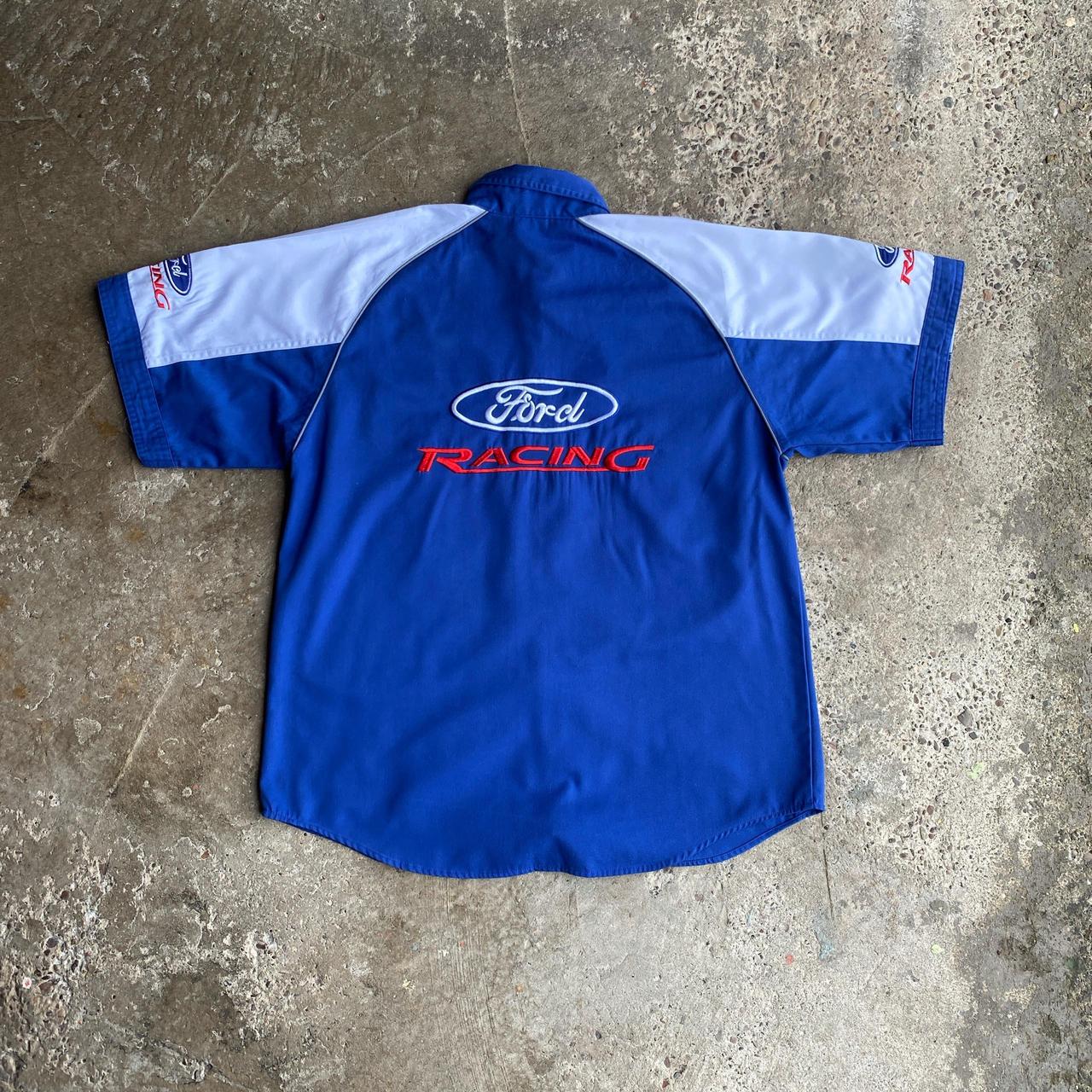 Blue & White Ford Racing Short Sleeve Shirt - L
