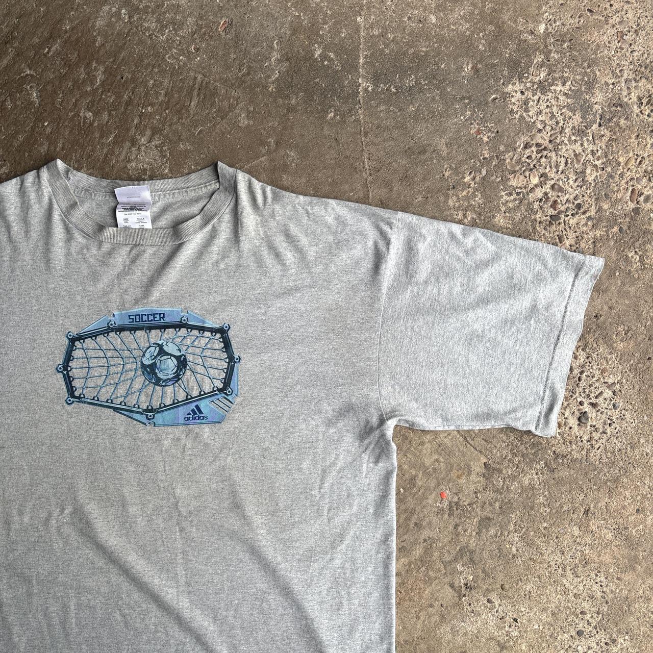 Grey Adidas Graphic Football/Soccer T-Shirt