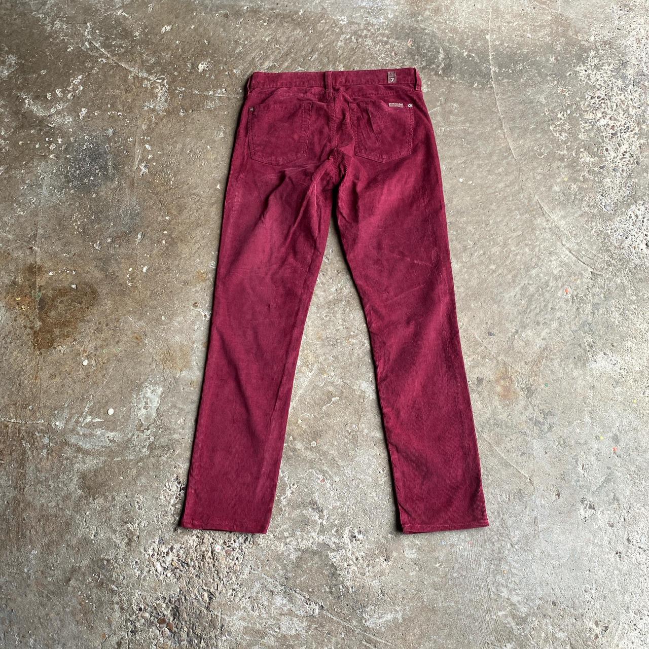 Women’s Burgundy Corduroy 7 For All Mankind Trousers - W26