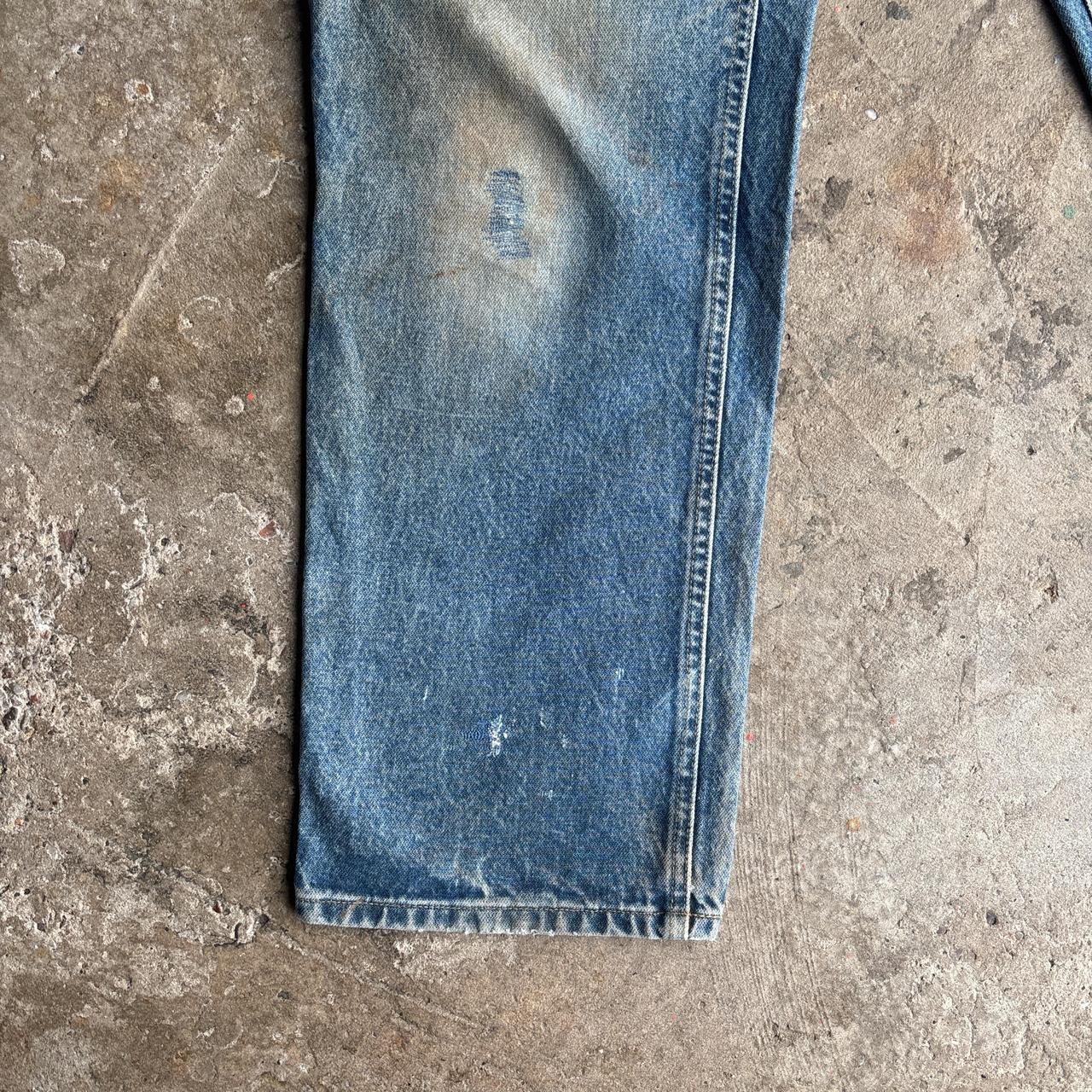 Blue Denim Repaired Carhartt Jeans - 36