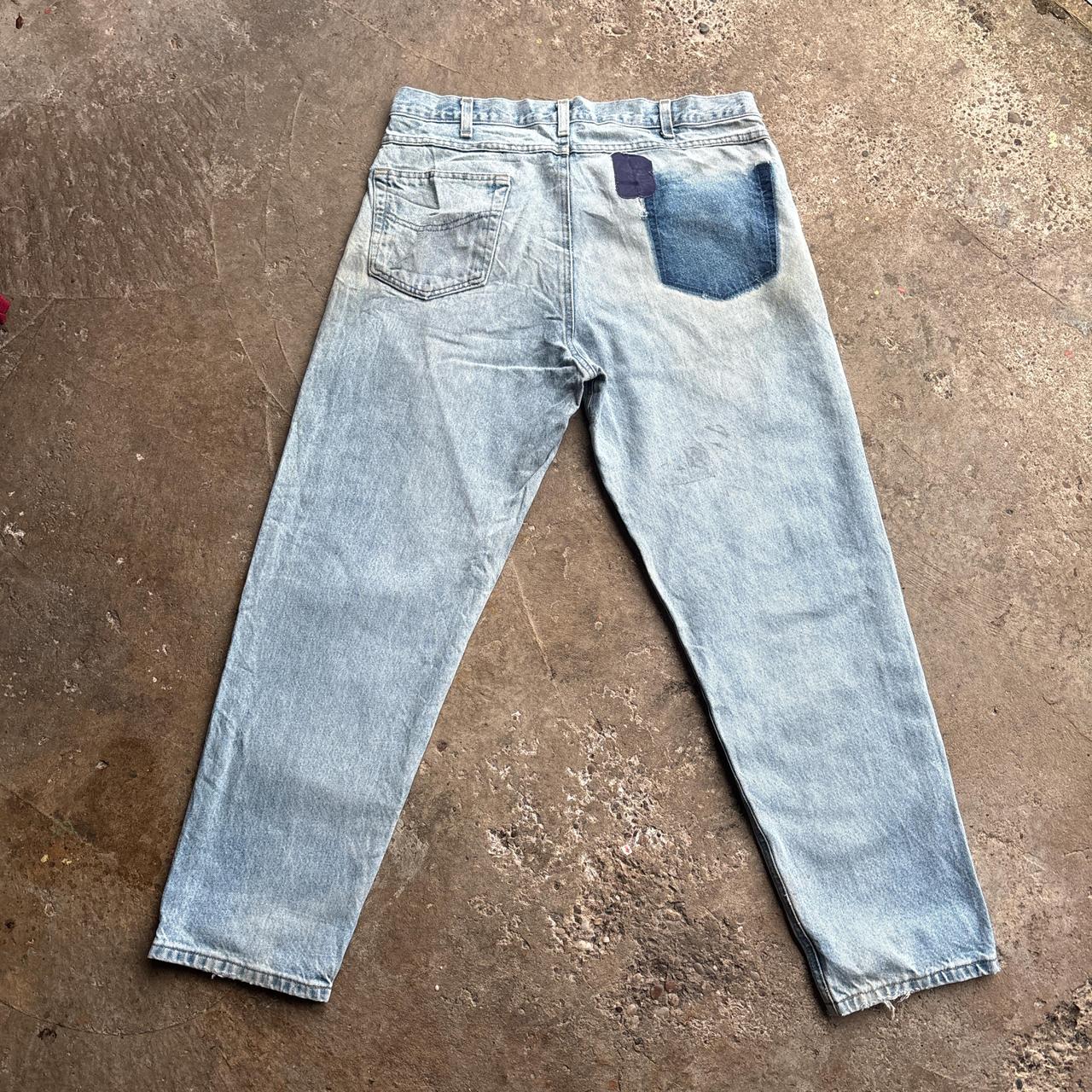 Aged Carhartt Blue Denim Jeans