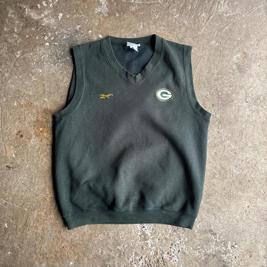 Green Reebok Greenbay Packers Vest Sweatshirt