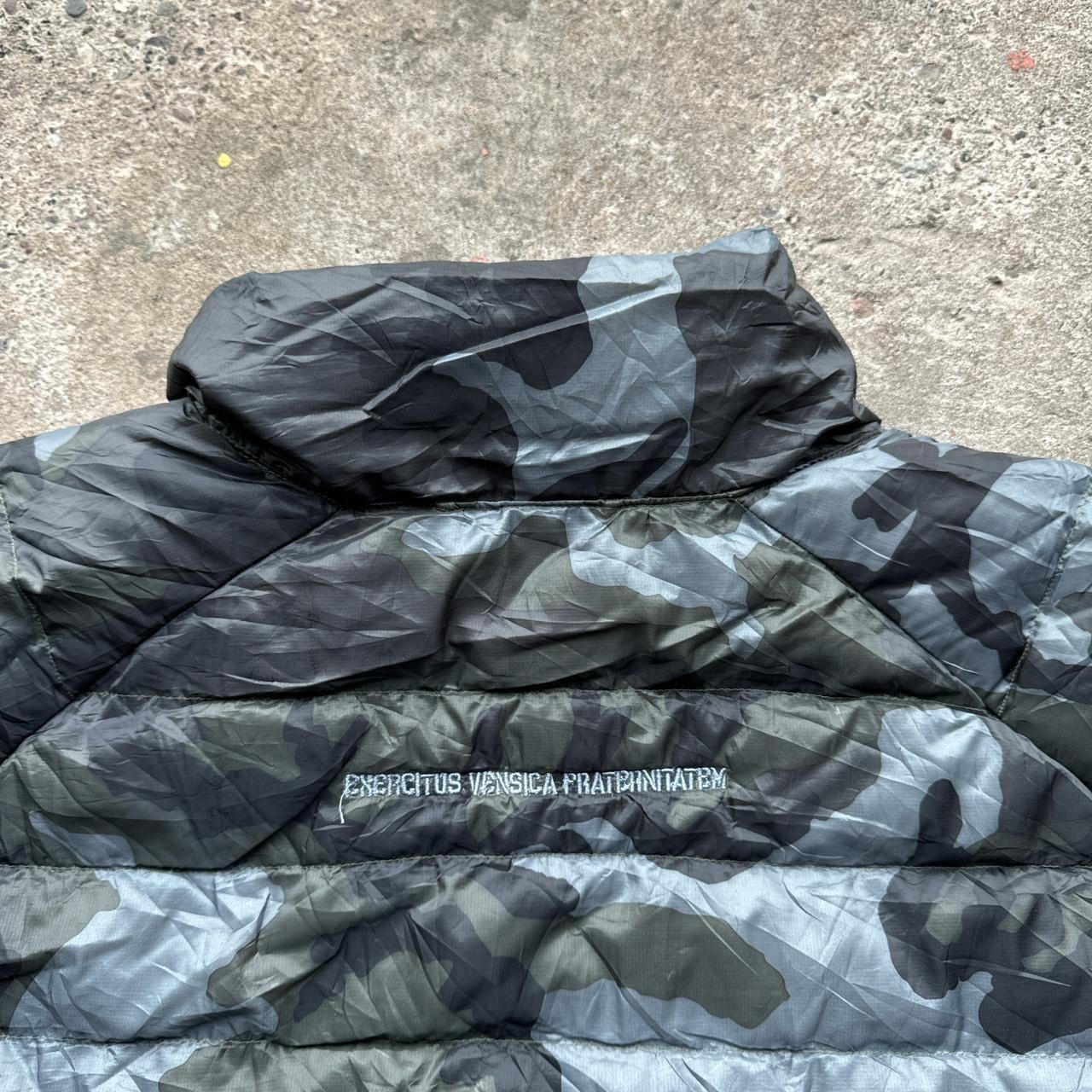 Nike camo puffer gilet with patch and embroidered logos -XL