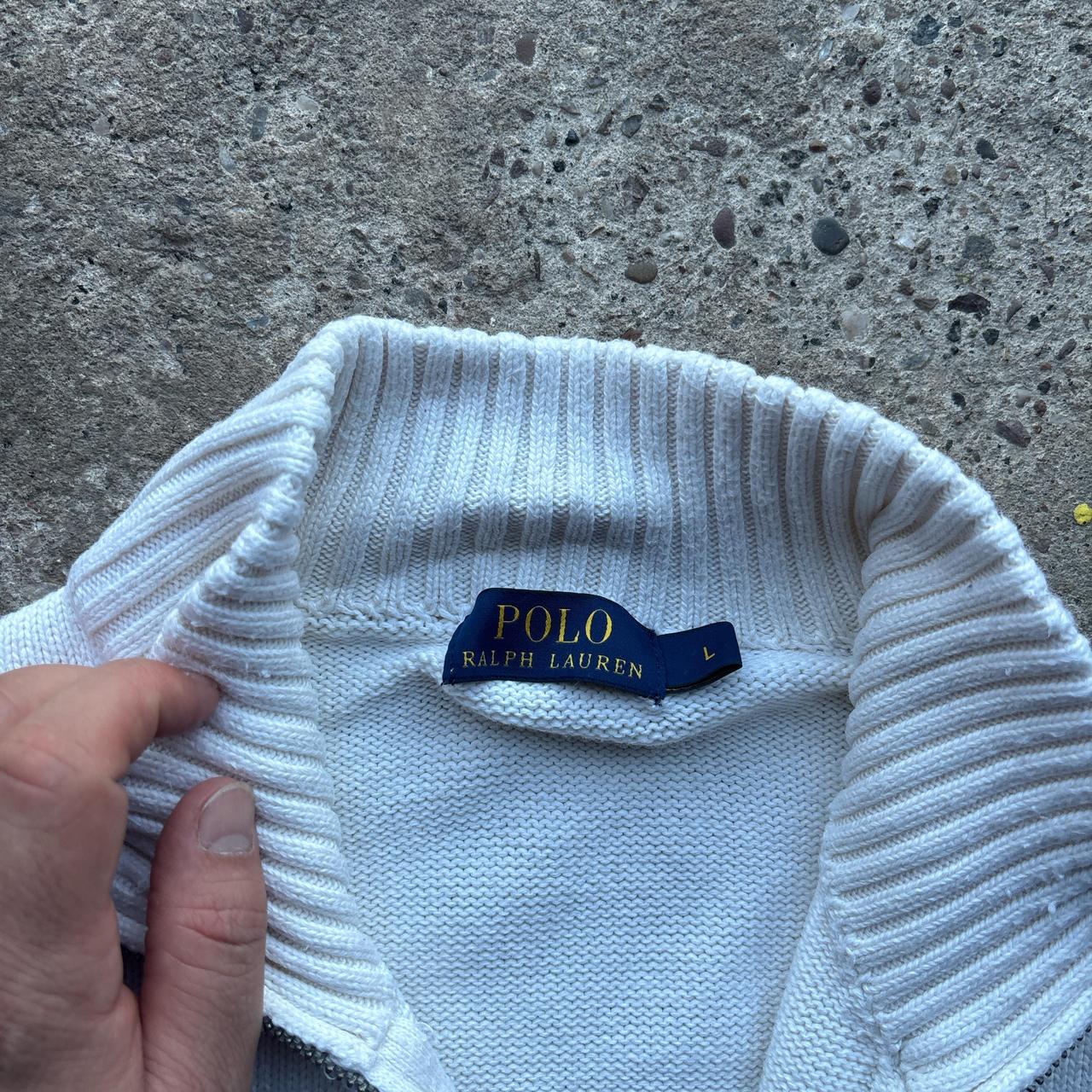 Cream Polo Ralph Lauren knitted quarter zip - L