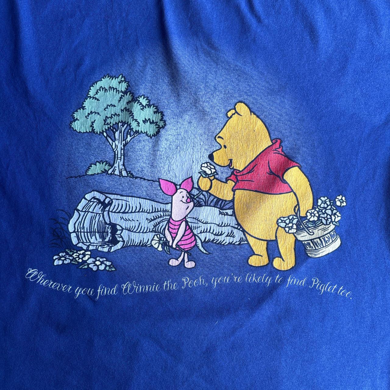 Blue Winnie the Pooh Graphic T-Shirt - L
