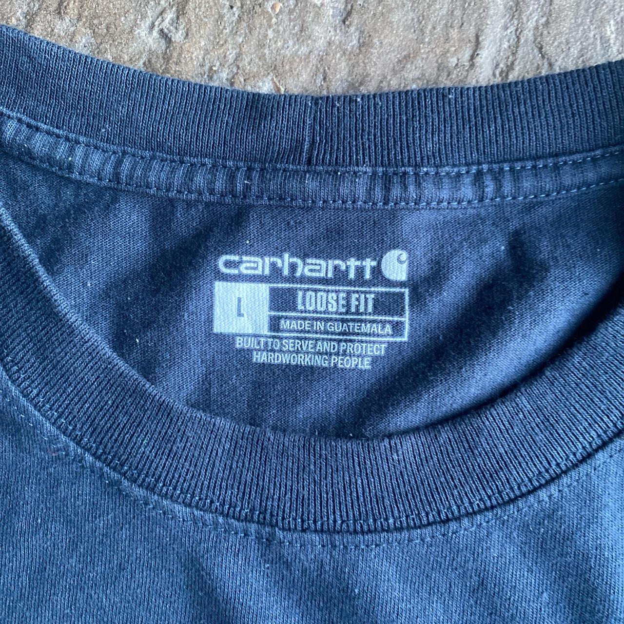 Navy Carhartt Graphic Pocket Long Sleeve T-Shirt - L