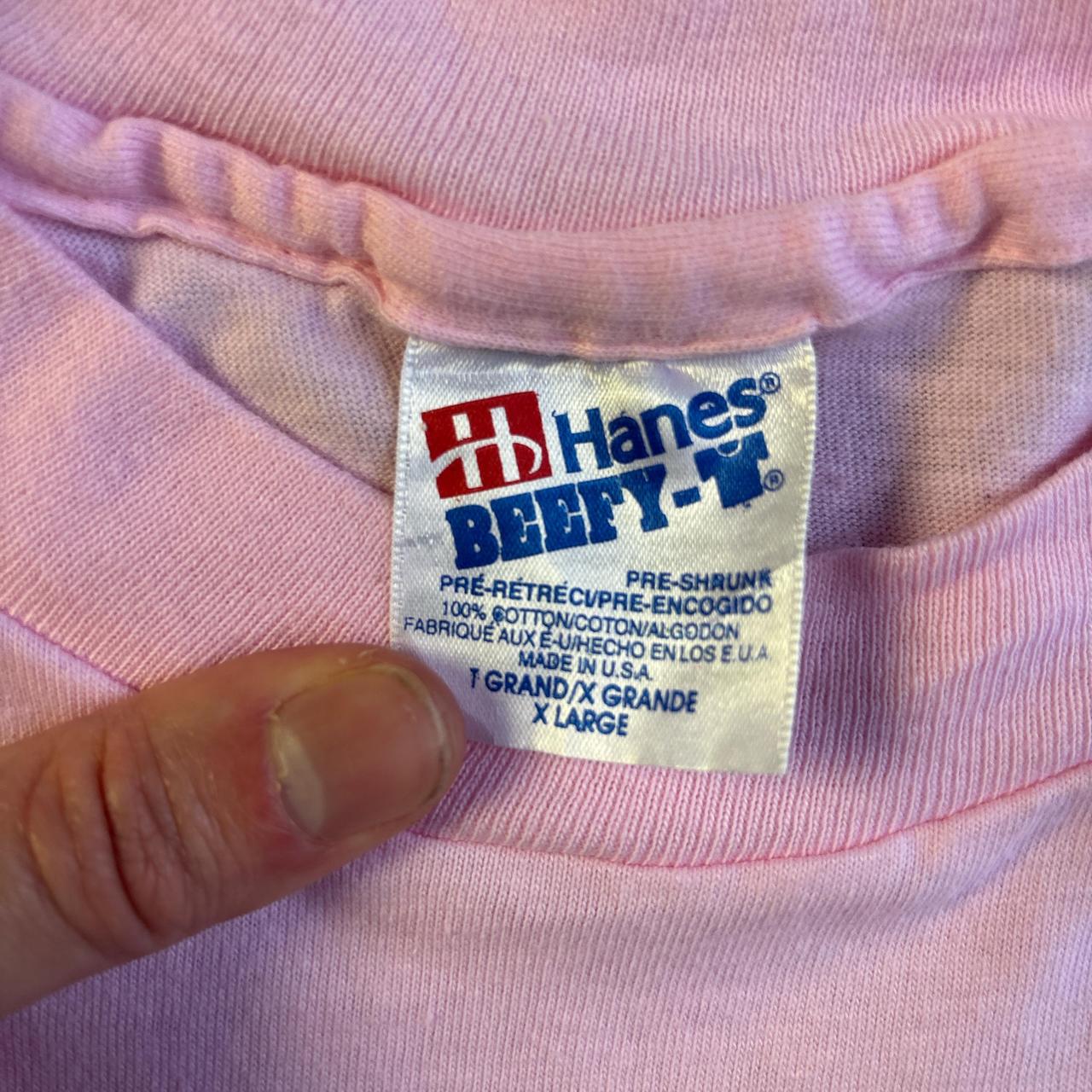 Pink Hanes Single Stitch T-Shirt - XL