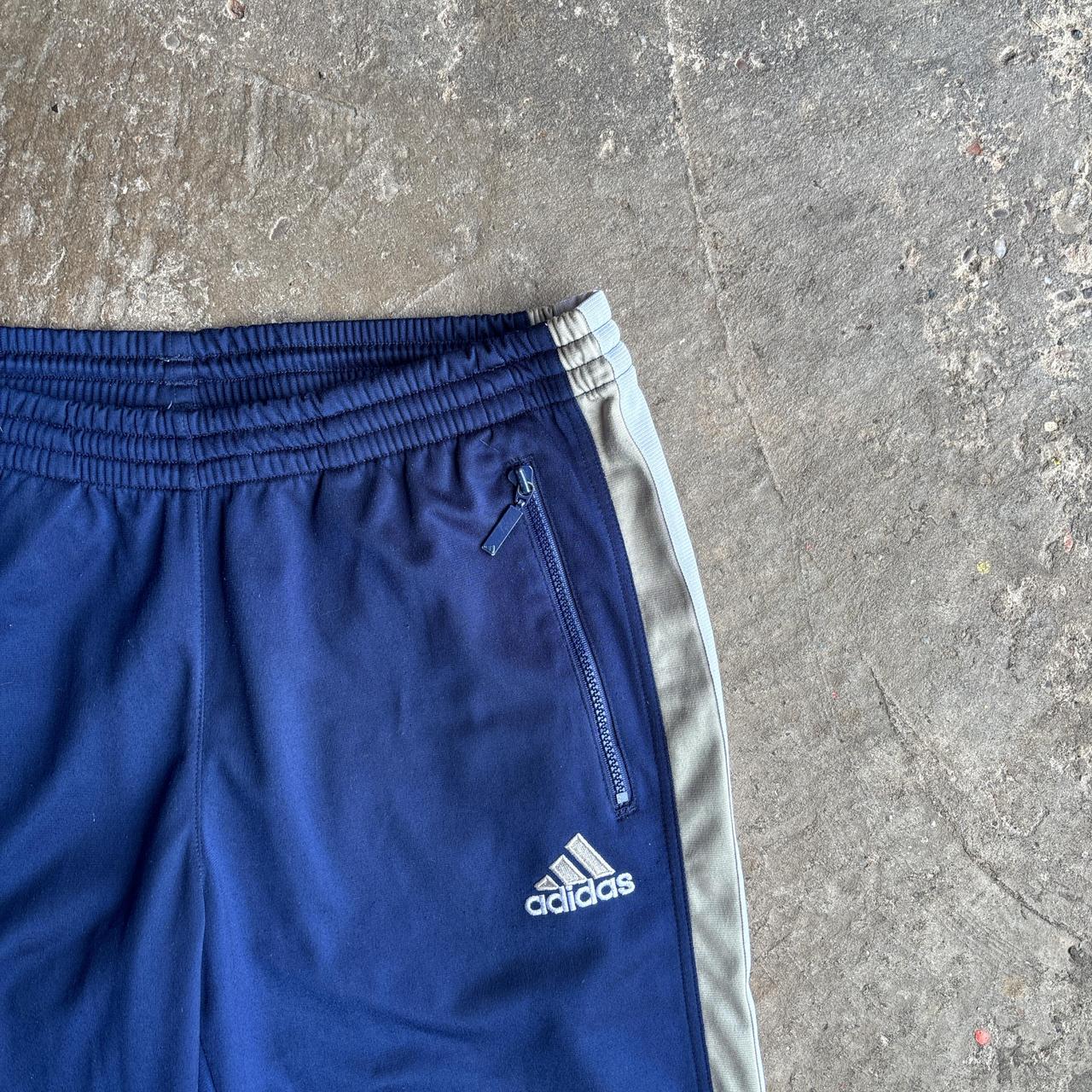 Navy Adidas Tracksuit Bottoms w/Poppers