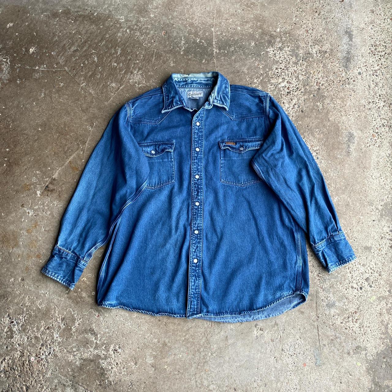 Blue Denim Carhartt Long-Sleeve Shirt - XL