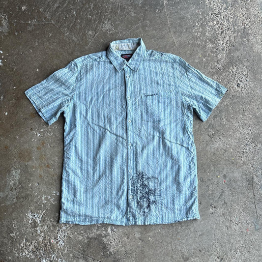 Blue & White Striped O’Neill Seersucker Short-Sleeve Shirt