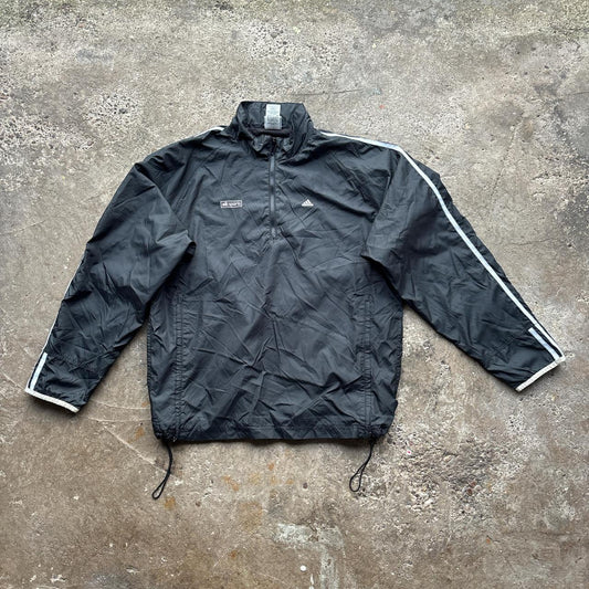 90s Black Adidas quarter zip track jacket
