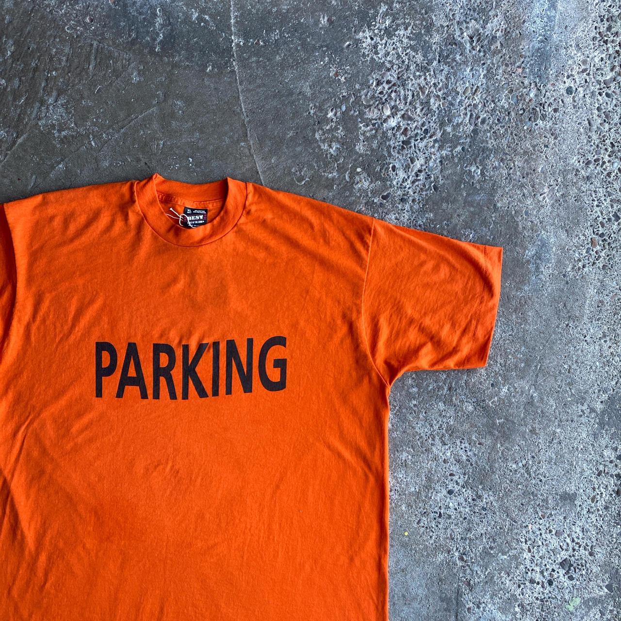 Orange Graphic ‘Parking’ T-Shirt - XL