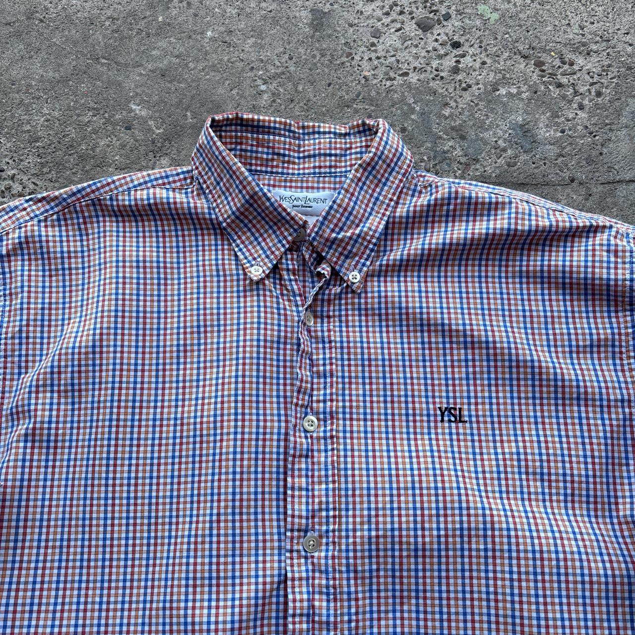 Vintage Chequered YSL shirt with embroidered logo
