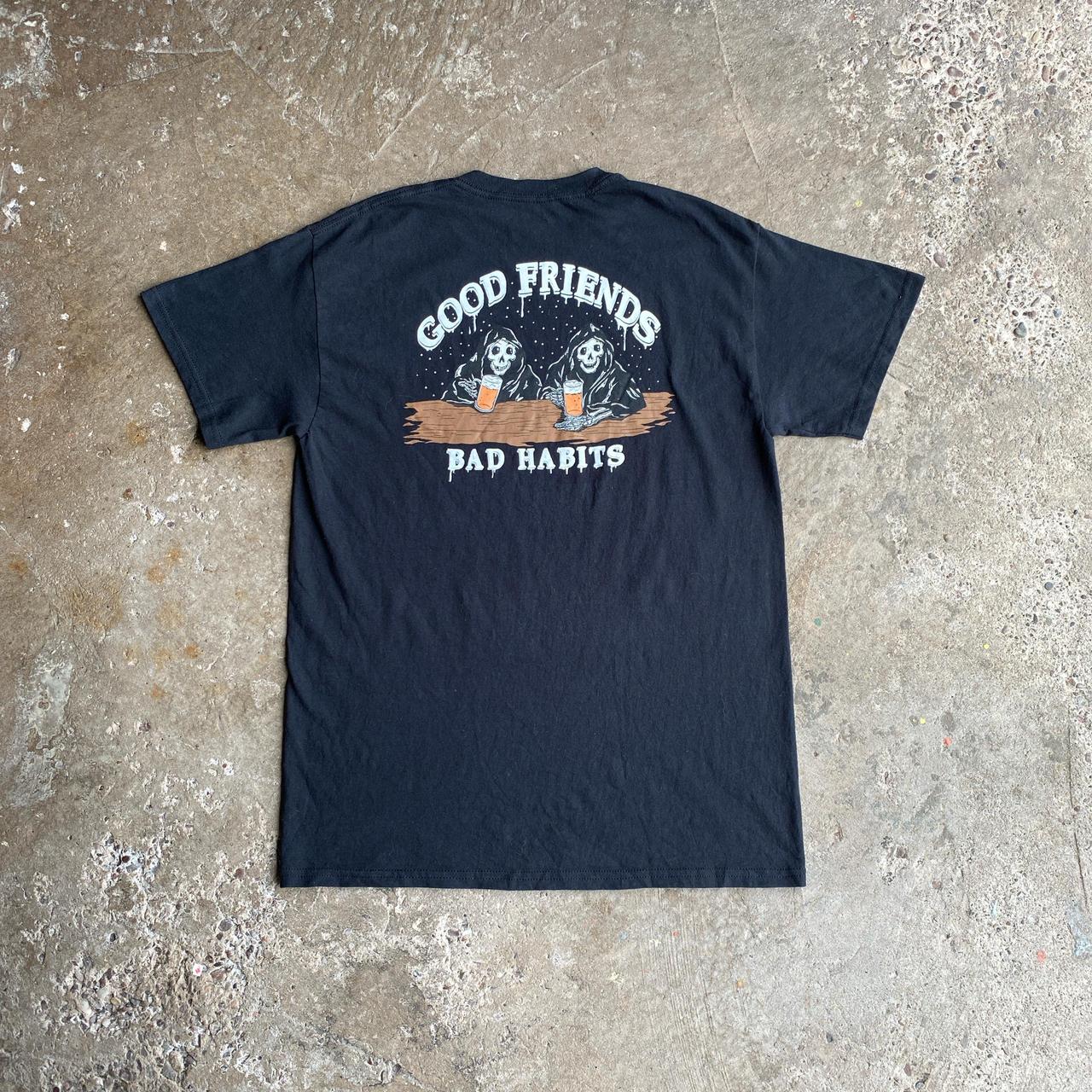 Funny Black Graphic Beer T-Shirt - M