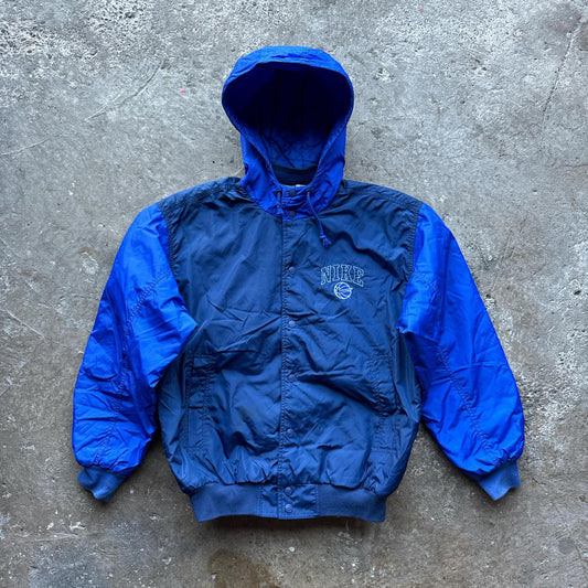 90s Navy and blue Nike Basketball hooded jacket