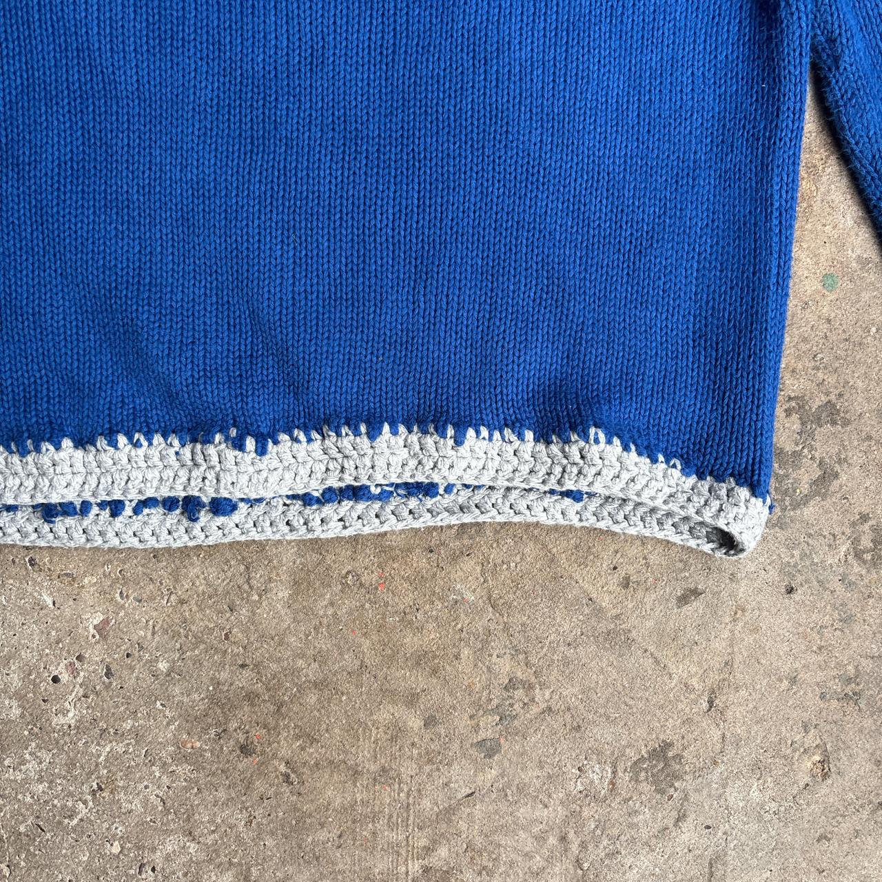 Blue Vintage Chaps Customised Knit Sweater - L