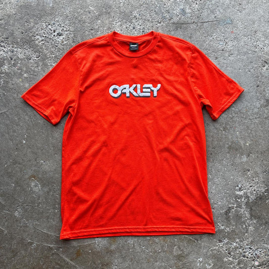 Orange Oakley spell out logo T-shirt - S