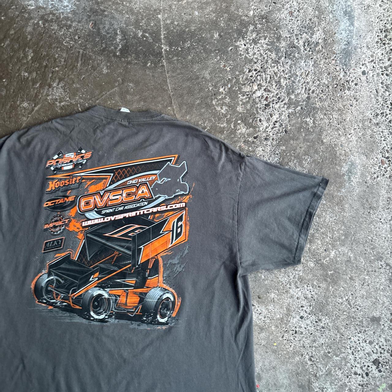 Grey Graphic Sprint Car T-Shirt - 2XL
