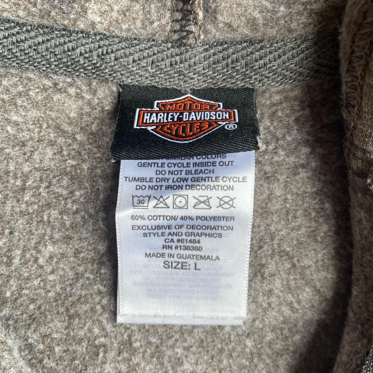 Grey Harley Davidson Graphic Full Zip Hoodie - L