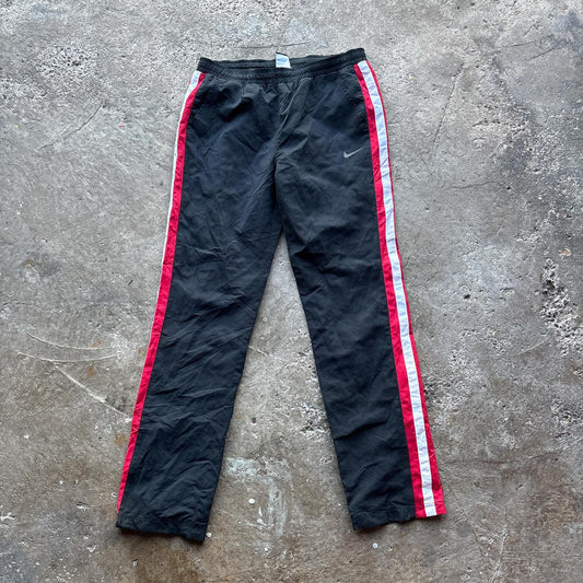 Black Nike Track pants with red and white stripes