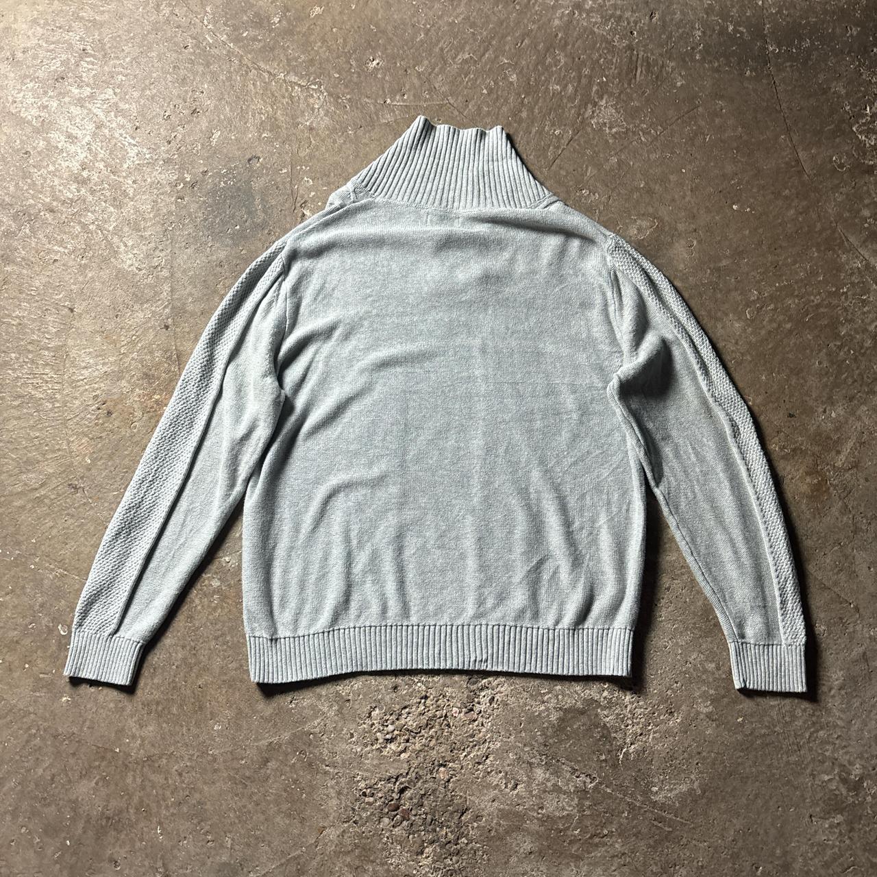 Grey Nautica Cable Knit Shawl Collar Jumper - XL