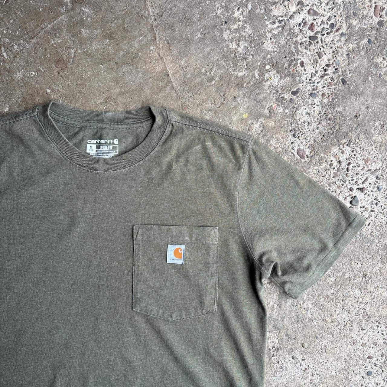 Khaki Green Carhartt Pocket T-Shirt - M (women’s)
